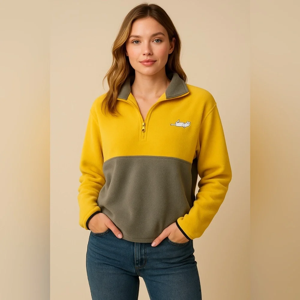 Ripndip Yellow and Gray Off-the-Shoulder Sweater